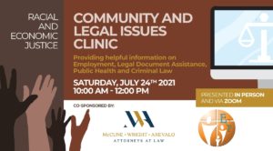 July 24 2021 community and legal issues clinic
