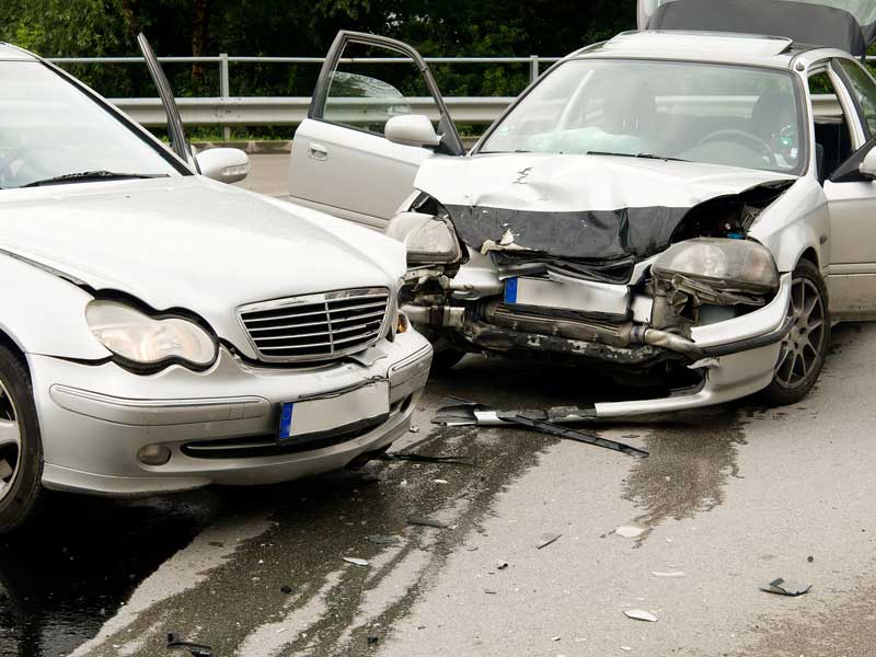 Car Crash involving Honda Civic and Mercedes Benz C320